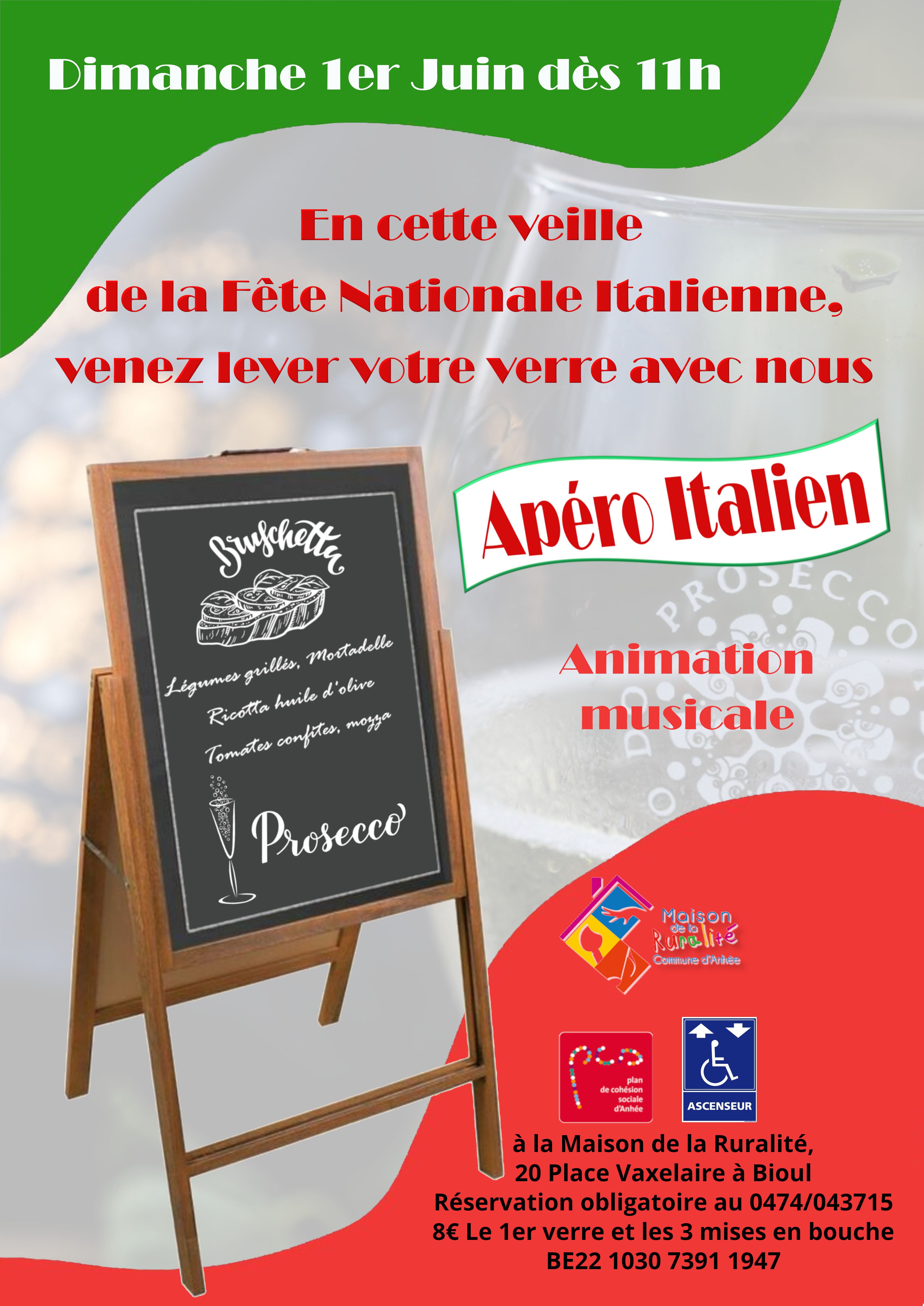 Apéritif Italien pour la fête nationale italienne