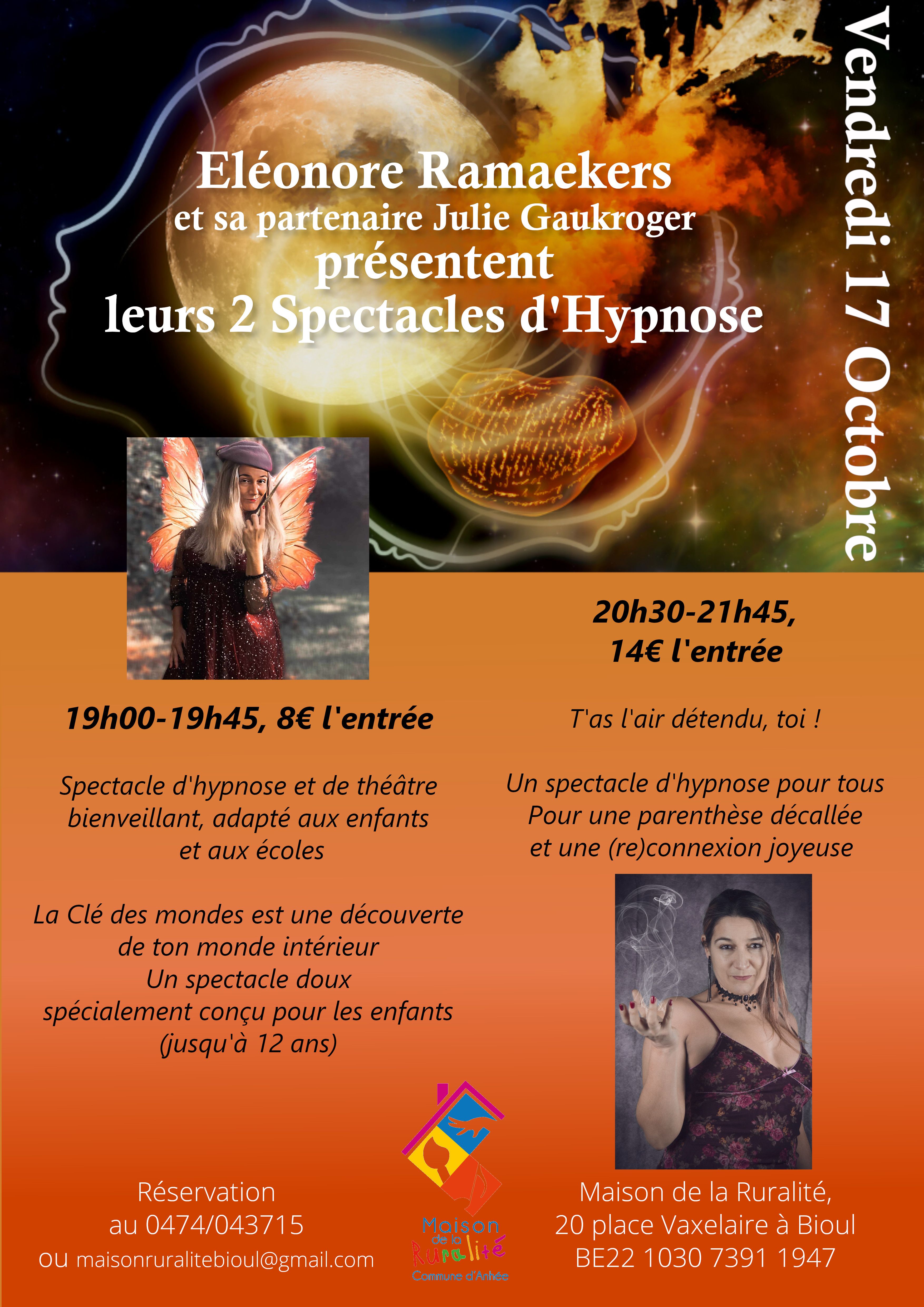 2 Spectacles d4hypnose avec Eléonore Ramaekers