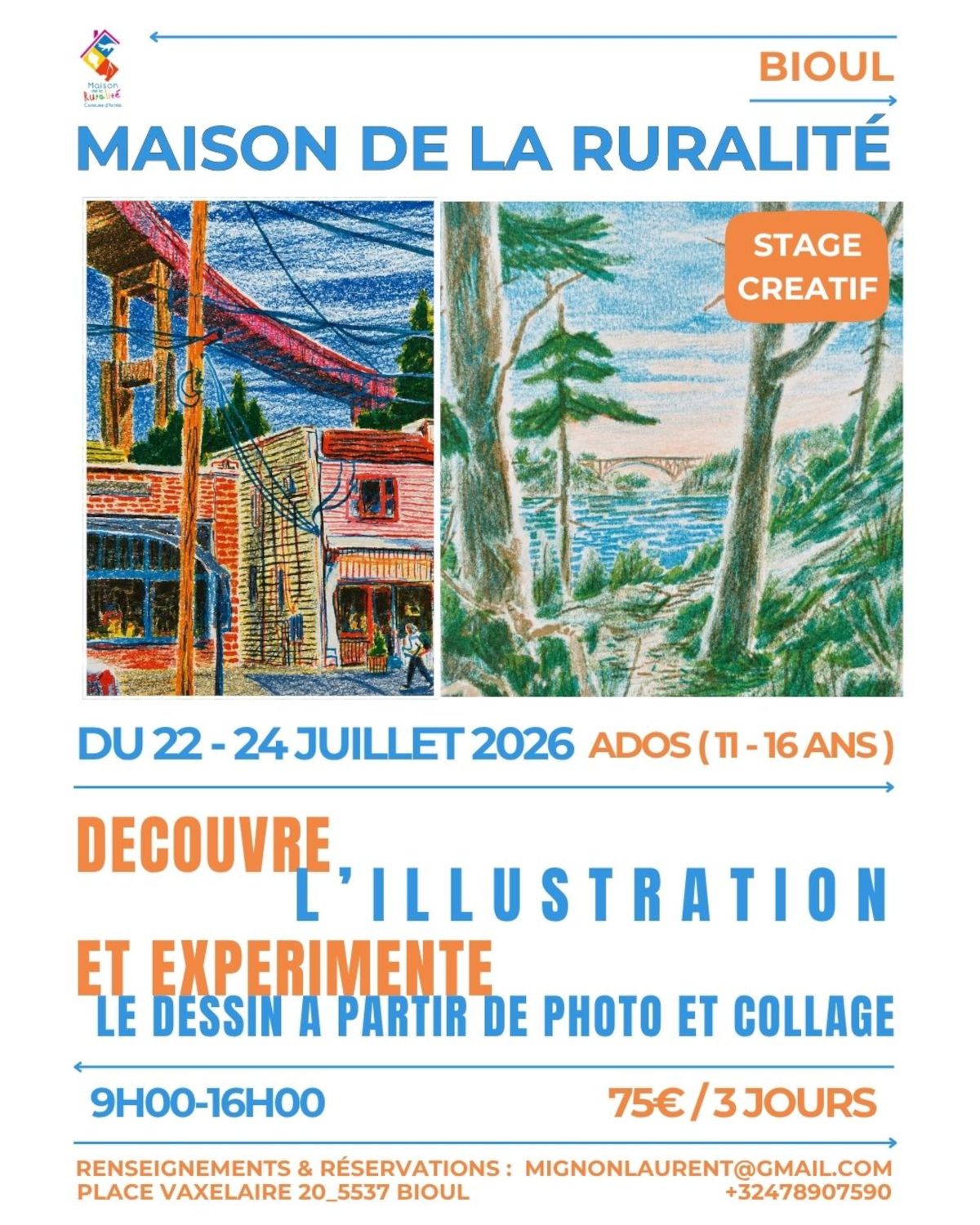 Stage pour ados et Atelier pour adultes d'Illustration