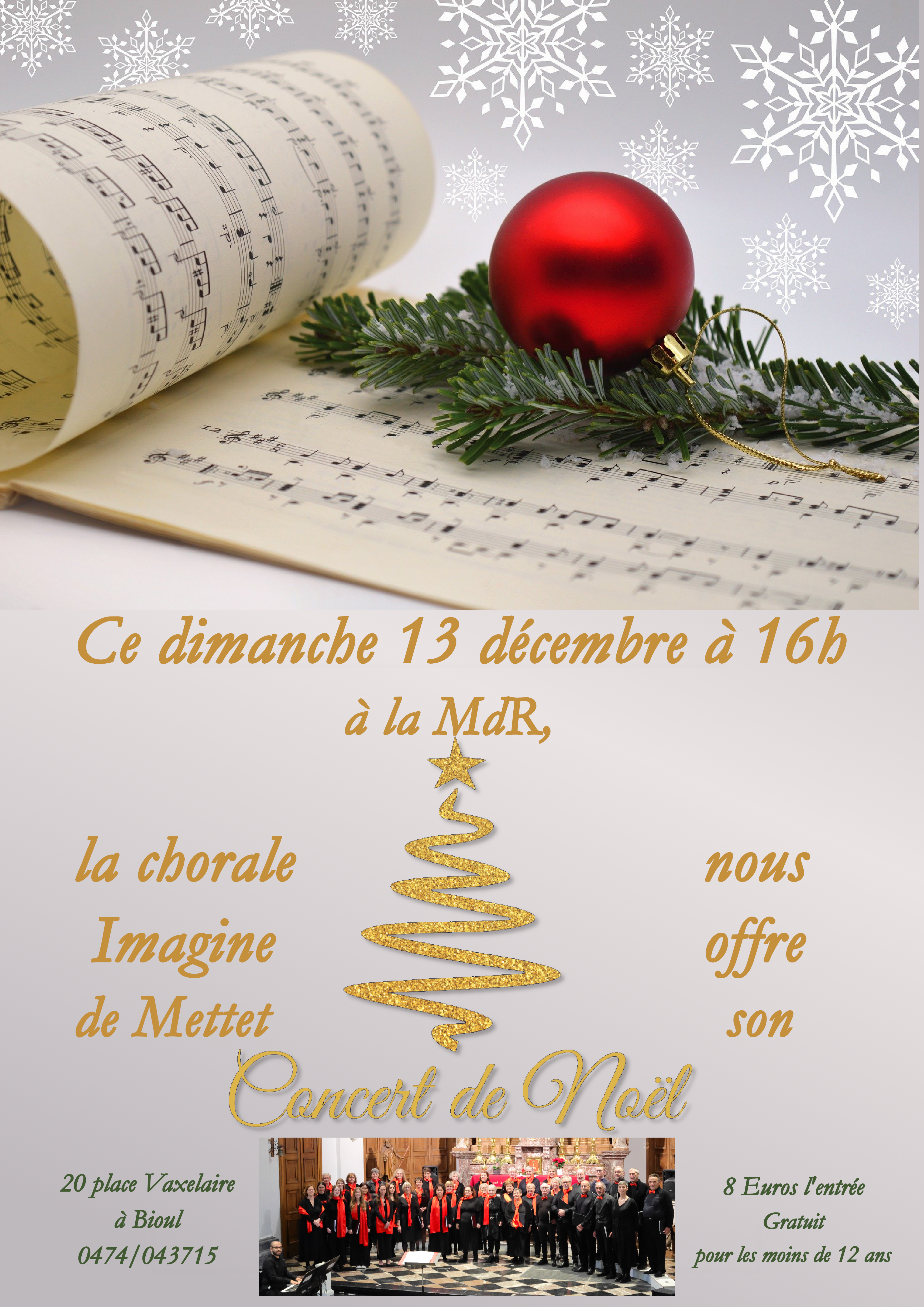 Concert de Noël par la Chorale Imagine de Mettet